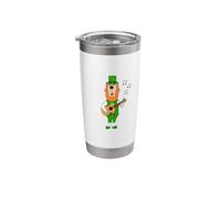 Leprechaun Playing Ukulele, St Patrick's Day Irish Musician Stainless Steel Insulated Tumbler