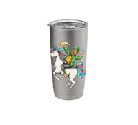 Leprechaun Riding a Lepricorn Unicorn St Patricks Day Stainless Steel Insulated Tumbler