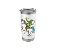 Leprechaun Riding a Lepricorn Unicorn St Patricks Day Stainless Steel Insulated Tumbler