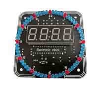 Leprera DIY Electronic Clock Kit Display Tool Soldering Practice Rotation Light Control LED Temperature Time