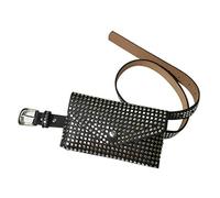 Leprera Fashion Rivets Waist Pack Luxury Fanny Pack Small Women Waist Bag Phone Pouch Punk Belt Bag Purse(Black)
