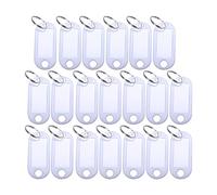 Leprera White Portable Plastic Key fob Key tag ID Labels 20 Pieces