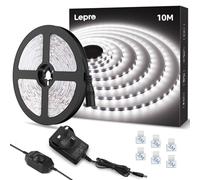Lepro 10M LED Strip Light, Cool White 6000K, 2000LM 18W, Dimmable, Stick on