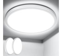 Lepro 2 Pack of Bathroom Lights, 18W 1800lm LED Ceiling Light, Waterproof IP44, 2.6cm Ultra-Thin, 5000K, Round, Flush Ceiling Lighting for Bathroom, Kitchen, Bedroom, Hallway, Utility Room, Ø22cm