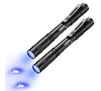 Lepro 2 Packs UV Torch Light, 365nm Ultraviolet Flashlight with Clip | High UV Purity, Lightweight Pen Torch, Small Ultraviolet Light, Blacklight Detector for Pet Urine, Stain, Bed Bugs, and More