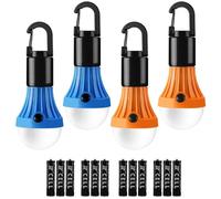 Lepro Camping Lights, Battery Powered Tent Lights, Warm White and Daylight Modes, Camping Accessories, Hanging Camping Lantern, Battery Lights for Power Cuts, Pack of 4 (AAA Battery Included)