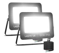 Lepro 50W Led Floodlight Outdoor, 2 Pack 5000LM LED Security Lights | 350W Incandescent Lamp Equivalent, Waterproof IP65, Daylight White Outdoor Lights for Warehouse Playground Backyard and More