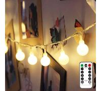 Lepro 5M 50 Led Battery Globe String Lights, Battery Powered, 8 Modes, Warm White, Remote Control, Aa Batteries Not Included