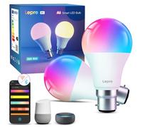 Lepro AI Smart Bulb B22, Music Sync Bayonet WiFi Bulb, Colors Changing Light Bulb Works with Alexa & Google Assistant, 806lm, Voice Control, Personalized AI Lighting Designer, 2 Packs
