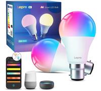 Lepro AI Smart Bulb B22, Music Sync Bayonet WiFi Bulb, Colors Changing Light Bulb Works with Alexa & Google Assistant, 806lm, Voice Control, Personalized AI Lighting Designer, 2 Packs