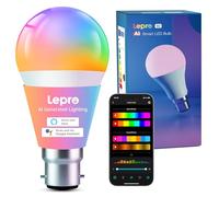 Lepro B2 AI Smart Bulb, 1100lm WiFi Bulb B22, Music Sync Colour Changing Light Bulbs, Personalized AI Lighting Designer, Voice Control, Works with Alexa & Google Assistant, APP Dimmable