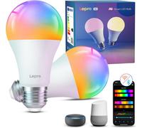 Lepro B2 Ai Smart Bulb E27, 1100Lm Music Sync, Voice Control, Ai Lighting Design Assistant, Work With Alexa & Google Home, 2 Packs