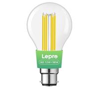 Lepro B22 Bayonet Light Bulb, A-Rated Ultra-efficient LED Bulb, 7.2W = 100W, 1521lm, 2700K Warm White, 50000H Lifespan, Clear Filament, Vintage Glass, Non-dimmable