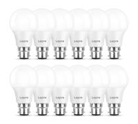 Lepro Bayonet Light Bulbs 60W Equivalent, Warm White 2700K, 8.5W 806lm LED Bayonet Bulb, B22 LED Bulbs, BC GLS Energy Saving Lightbulbs Bayonet, Non-dimmable, Pack of 12