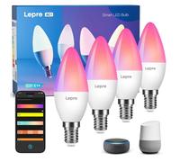 LEPRO BC1-EU-4 Smart AI LED Bulb - C37, White, Pack of 4