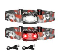 Lepro Camping Head Torch Rechargeable, 2 Pack Dual Power Headlamp-10 Modes
