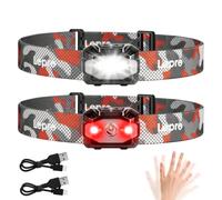 Lepro Camping Head Torch Rechargeable, Dual Power Motion Sensor 11 Modes
