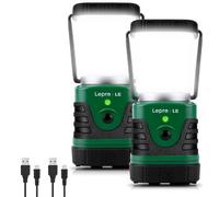 LE Camping Lights Rechargeable, 1000 Lumen Camping Lantern, Dimmable 4 Modes Camping Tent Light with 4400mAh Power Bank, Camping Accessories, Rechargeable Lantern for Outdoors, Power Cuts, Pack of 2