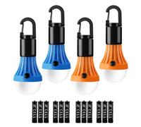 Lepro Camping Lights, Battery Powered Tent Lights, Warm White and Daylight Modes, Camping Accessories, Hanging Camping Lantern, Battery Lights for Power Cuts, Pack of 4 (AAA Battery Included)