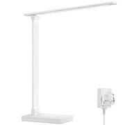 Lepro Desk Lamp, LED Desk Lamp with Power Adapter, 9.2W 800lm, Dimmable Desk Lamps Office, 5 Brightness Levels x 5 Colour Modes, Touch Control, Suit for Office, Study, Bedroom, Nails, Reading, White
