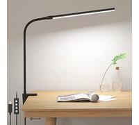 Lepro Desk Lamp Clamp, Eye Caring Desk Light, 5W 460lm, Dimmable LED Desk Lamp, 10 Brightness Levels x 3 Colour Modes, USB Powered Clip on LED Desk Light for Office, Study, Crafts, Nails, Reading