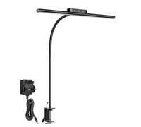 Lepro Desk Lamp Clamp, 700lm Bright LED Desk Light, 5 Colour Modes & 5 Brightness Levels, Eye-Caring, Dimmable, Flexible Office Lamp for Monitor, Reading, Crafts, Nails, School, Adapter Included