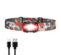 Lepro Dual Power Head Torch Rechargeable, LED Headlight with Type-C & AAA Batteries, 10 Modes with Red Light, 90H Runtime, Lightweight for Kids Adults, Waterproof Headlamp for Camping Running Cycling