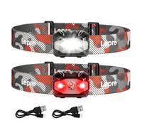 Lepro Dual Power Head Torch Rechargeable, 2-Pack 10-Mode Ipx4 Waterproof Lightweight Led Headlight With Type-C & Aaa Backup