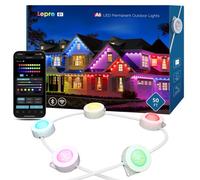 Lepro E1 Ai Permanent Outdoor Lights 15M, Smart Eaves Lights, Waterproof, Rgb & Warm To Cool White, Works With Alexa, No Remote
