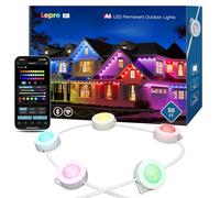 Lepro E1 AI Permanent Outdoor Lights 15m, Tunable White & RGB+IC, Music Sync, Voice Control, IP65 Waterproof Smart Outdoor Eaves Lights, Personalized AI Lighting Designer, Works with Alexa & Google