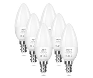 Lepro E14 LED Light Bulb, Warm White 2700K, 4.2W 470 Lumen, 40W Equivalent Candle Bulbs, Small Edison Screw SES, Energy Saving, Non-dimmable, Pack of 6