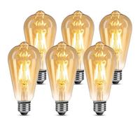 Lepro E27 Led Screw Bulb St64, 2500K Warm White, 4W 450Lm Vintage Light Bulbs, 40W Equivalent, Pack Of 6