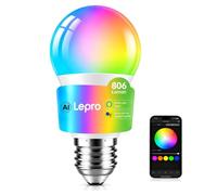 Lepro E27 Smart Bulb 806lm, RGB Colour Changing, Tunable White, AI Lighting | 8.5W = 60W Equivalent, 2700K-5700K, 1%-100% Dimming, WiFi & Bluetooth, No Hub, Music Sync, Alexa & Google Home Compatible
