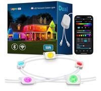 Lepro EE1 AI Permanent Outdoor Lights 15m, Smart Outdoor Christmas Lights Waterproof, Colour Changing Eaves Lighting 50ft, Personalized AI Lighting Designer, Works with Alexa, 2.4GHz WiFi, No Remote