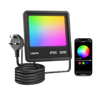 Lepro F1 AI Led Flood Light Outdoor 50w, Colour Changing Floodlight App Control, Personalized AI Lighting Designer, Music Sync, Voice Control with Alexa&Google, IP65 Waterproof for Outdoor Decoration