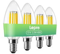 LEPRO Filament LED Light Bulb - E14, Warm White, Pack of 4