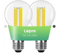 LEPRO Filament LED Light Bulb - E27, Warm White, Pack of 2