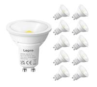 Lepro GU10 LED Bulbs, Cool White 6500K, 800LM Super Bright Spotlight,8W=65W | 100° Wide Beam Angle, Daylight White, Energy Saving Light Bulbs for Ceiling, Recessed & Track Lights,Non-Dimmable, Pack of 10