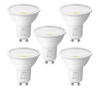 Lepro GU10 LED Bulbs, Cool White 6500K, A Energy Class, 590LM, 3.3W (50W Equivalent), 100° Wide Beam Angle, 50000H Long Life, Energy Saving LED Spotlight Bulb, Non-Dimmable, Pack of 5