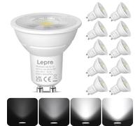 Lepro GU10 LED Bulbs Dimmable, Cool White 6500K, 4.5W 345lm, 50W Halogen Spotlight Bulbs Equivalent, 38° Narrow Beam, Daylight White, GU10 LED Energy Saving Lightbulbs, Pack of 10