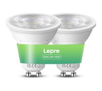 Lepro GU10 LED Bulbs, Neutral White 4000K, A Energy Class, 360LM, 2W (50W Equivalent), 38° Beam Angle, 50000H Long Life, 96% Energy Saving Spotlight Bulb, Non-Dimmable, 2 Packs