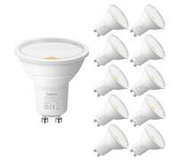 Lepro GU10 LED Bulbs, Warm White 2700K, A Energy Class, 590LM, 3.3W (50W Equivalent), 100° Wide Beam Angle, 50000H Long Life, Energy Saving LED Spotlight Bulb, Non-Dimmable, Pack of 10