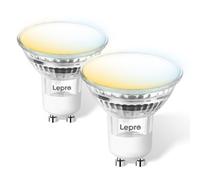 Lepro Gu10 Smart Bulb, Warm To Cool White Gu10 Led Bulbs, 4.5W, 385Lm, Dimmable, Works With Alexa & Google, 2.4G Wifi, Pack Of 2