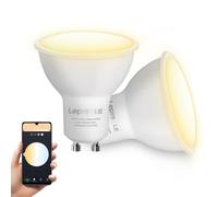 Lepro GU10 Smart Bulbs, Warm to Cool White Smart Light Bulbs GU10, Dimmable LED Spot Lightbulbs, Works with Alexa and Google Home, 4.5W, CCT, 100° Beam Angle, Pack of 2 (2.4GHz WiFi)