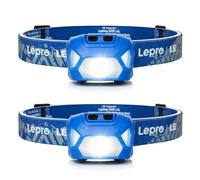 Lepro Head Torch, 2 Pack Super Bright Led Headlamp With 6 Lighting Modes, Waterproof, Battery Powered Blue Led Headlight