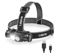 Lepro Head Torch Rechargeable, 2 In 1 Detachable Lightweight Headlamp With Ip65 Waterproof, 180 Adjustable, Al Alloy Headlight
