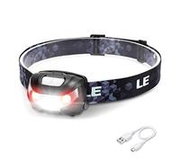 Lepro Head Torch Rechargeable, Super Bright LED Headlamp Waterproof with Red Warning Lights 5 Lighting Modes 30 Hours Runtime Lightweight Headlight Flashlight for Cycling Running Camping