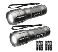 Lepro LE LED Torch Battery Powered, LE1000 Hand Camping Flashlight, 2 Packs
