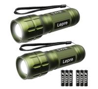 Lepro LE LED Torch Battery Powered, LE1000 Hand Camping Flashlight, 2 Packs