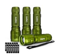 Lepro LE LED Torch Battery Powered, LE1000 Hand Camping Flashlight, 4 Packs | Adjustable Focus, Water Resistant, Lightweight Small Torches, Easy to Use, For Power Cut, Dog Walking, Gift for Kids Men Dad